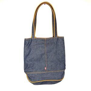Levi's Blue Denim Tote Bag with Yellow Accents